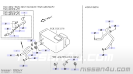 Bovenste kachelslang (inlet) GA14DS / GA16DS Nissan 92400-63C10 B13 / N14 / Y10