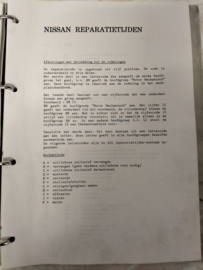 Handboek ''Nissan reparatietijden'' Gebruikt. (20250327)