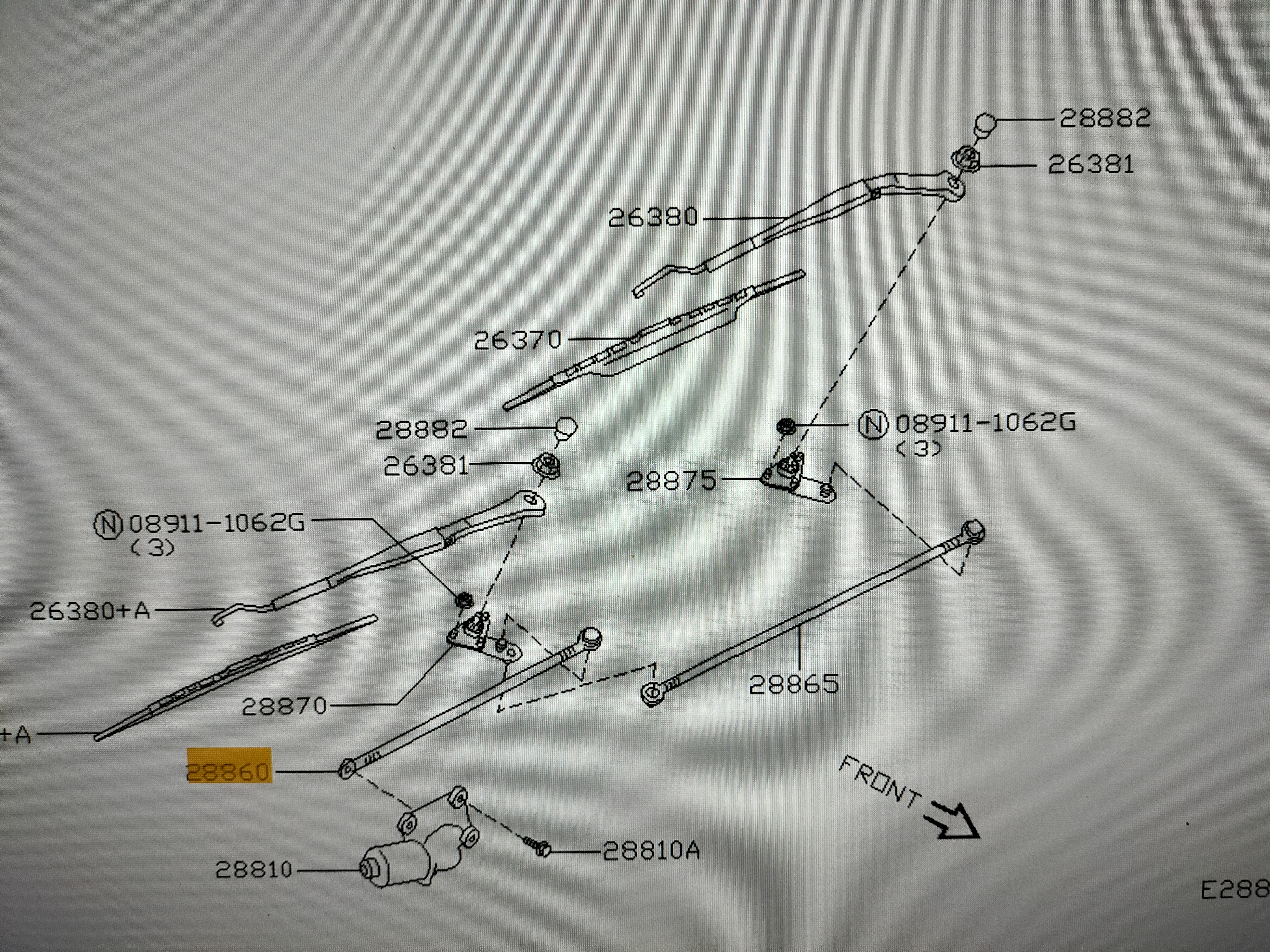Link connecting, no 1 Nissan Primera P11/ WP11 28841-2F900 Original.