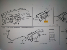 Autoradio CD-speler Nissan Qashqai J11 28185-4CA0A met radiocode.