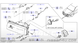 Koplamp links Nissan Primera P10 26075-70J47 Origineel.