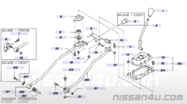 Veer schakelmechanisme Nissan Primera P11/WP11 34573-9F600 Gebruikt.