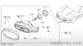 Koplamp rechts Nissan 100NX B13 B6010-70Y00 Schade.