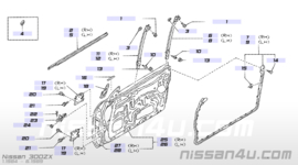 Voorste raamgeleider bestuurdersportier Nissan 300ZX Z31 80241-01P00