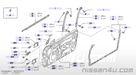 Afstelbout raamgeleider Nissan 300ZX Z31/ Z32 80297-01P00 Gebruikt.