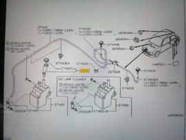 Vulhals ruitensproeierreservoir Nissan Micra K11 28915-5F001 Zonder dop. Gebruikt.