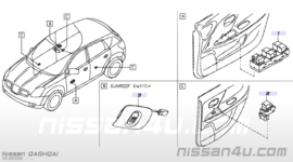 Switch power window, main Nissan Qashqai J10 25401-JD001 (13-pins)