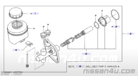 Hoofdremcilinder Nissan Micra K11 46010-99B86 zonder ABS.