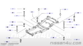 Chassisrubber Nissan Terrano2 R20 95513-0F000 Gebruikt.