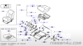 Afdekkap geleiderails voorstoel Nissan Almera N16 87509-BM402