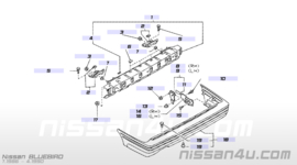 Montagesteun achterbumper rechts Nissan Bluebird T12/T72 85226-D4400 Gebruikt.