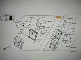 Achterbankrugleuning rechts met veiligheidsgordel Nissan Micra K14 88600-5FB0A + 88842-5FA0A Gebruikt.