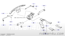 Kachelventilatiebuis Nissan Terrano2 27871-0X000 Gebruikt.