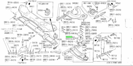 Support, front spring right-hand Nissan Vanette C120 54220-G2501 Original.