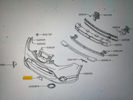 Afdekkap sleepoog voorbumper Nissan Qashqai J11 622A0-4EA0A Schade