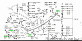 Bus achterveer Nissan 55045-10W00 160/ D21/ D22/ D22S/ LCD22 Origineel