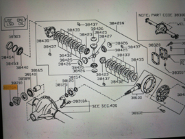 Differentieelmoer Nissan 43262-50A0A B12/ D21/ D22/ F22/ F23/ F24/ LCD22/ R20/ R50/ WD21/ Y60/ Y61 Origineel.