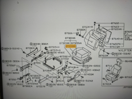 Pad assy-cushion, front-seat left-hand Nissan Patrol Y61 87361-VB220 Original.