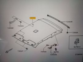 Hemeltje interieur Nissan Micra K11 73910-6F612 gebruikt.