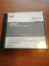 Electronic Service Manual '' Model K12 series '' Nissan Micra K12 SM5E00-1K12E1E Gebruikt.