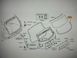 Achterruit Nissan Qashqai J10 90300-JD10E Gebruikt.