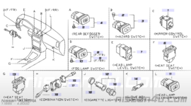 Alarmlichtschakelaar Nissan Almera N15 25290-0N001