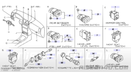 Switch turn signal Nissan 25540-1N060 A32/ C23/ K11/ N15 / P10 (NILES14509) Used part.