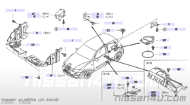 Zijafscherming motorblok links QG15DE/ QG18DE Nissan Almera N16 75894-4M420