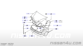 Hinge hood, left-hand Nissan Micra K11 65401-4F130 Color:Z11