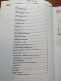 '' Body repair manual T30 '' BR1E-0T30E0E reparatiehandboek Nissan X-trail T30