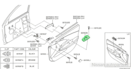 Raambedieningspaneel bijrijderszijde Nissan Primera P12 80960-BA000 Gebruikt.