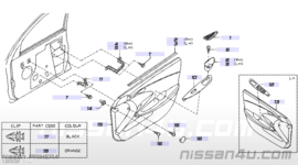 Raambedieningspaneel bestuurderszijde Nissan Primera P12 80961-AV660