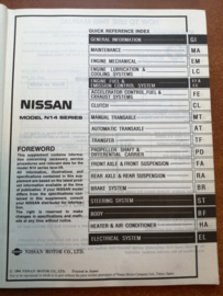 Service manual '' Model N14 series '' Supplement VI SM4E-N14SE0 Nissan Sunny N14