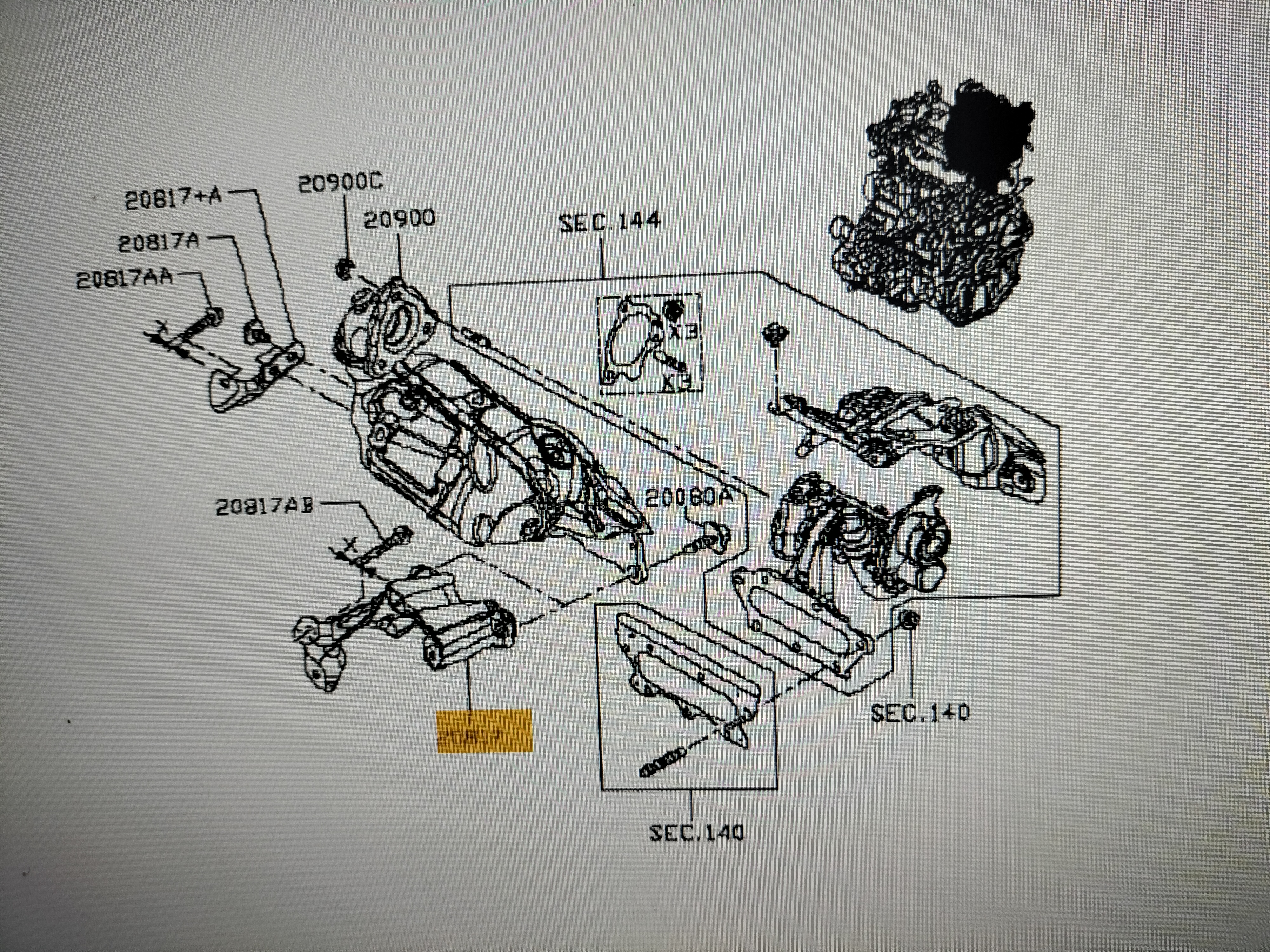 Montagesteun katalysator HR09DET/ HRA2DDT C13/ F15/ J11/ K14 Nissan 20817-00Q0K (20817-3685R) Gebruikt.