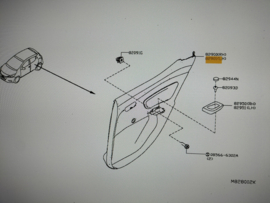 Deurpaneel linksachter Nissan Micra K14 82901-5FA0B (82925-5FA0A) Gebruikt.