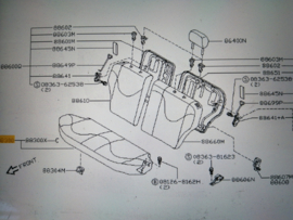 Cushion rear seat Nissan Micra K11 88300-6F600 Used part.