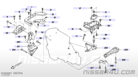 Montagebout motorsteun Nissan 11298-AX000 CK12/ J10/ C11X/ K12/ N16/ P12/ T31