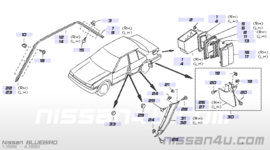 Moulding-roof drip, front right-hand Nissan Bluebird T12/ T72 76812-D4000 used part.