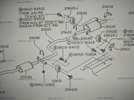 Muffler exhaust main E10/ E13/ E15 Nissan Sunny N13 hatchback 20100-59A60 Used part.