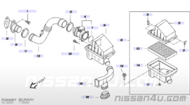 Mass air flow SR20DET Nissan Sunny N14 GTI/R 22680-54C00 (0 986 JG0 313)