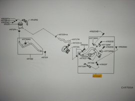 Hose pressure, power steering QR20DE Nissan Primera P12 RHD 49720-AV712 Original.