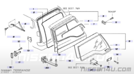 Afdichtrubber achterklep Nissan Terrano2 R20 90832-0F010