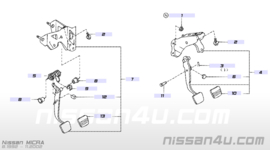 Pedal brake with bracket Nissan Micra K11 46501-1F500