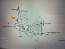 Veiligheidsgordelspanner bijrijder Nissan Primera P11/WP11 86884-9F520 Gebruikt.