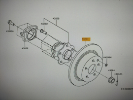 Remschijf achteras 292mm Nissan 43206-JD00B C13/ F15/ J10 Origineel.