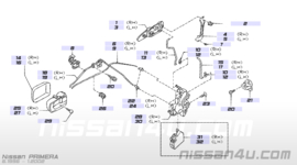 Slotplaat links Nissan Primera P11/ WP11 80679-2F020