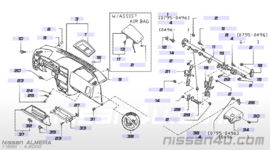 Opbergvak dashboard links Nissan Almera N15 68275-1N600