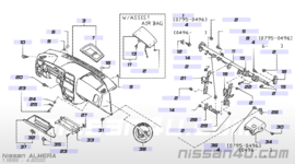 Dashboardkastje Nissan Almera N15 68500-1N600 (overgespoten)
