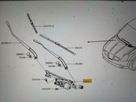 Ruitenwissermotor Nissan Qashqai J10/ JJ10 28810-JD900 (onderdeel van 28800-JD900)