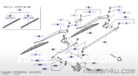 Ruitenwisserstang rechts Nissan Primera Wagon W10 28841-81N00